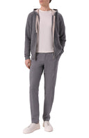 Hanorac L.B.M 1911, Grey knit zip-up hoodie
