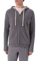Hanorac L.B.M 1911, Grey knit zip-up hoodie
