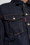 Jacheta DSQUARED2,  NAVY BLUE Quilted jacket with mixed materials
