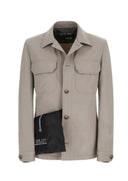 Jacheta LBM, Technical jersey overshirt in mineral sand beige