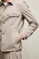Jacheta LBM, Technical jersey overshirt in mineral sand beige