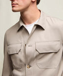 Jacheta LBM, Technical jersey overshirt in mineral sand beige
