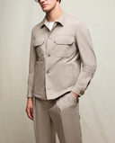 Jacheta LBM, Technical jersey overshirt in mineral sand beige