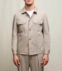 Jacheta LBM, Technical jersey overshirt in mineral sand beige