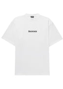 Tricou Balenciaga, Logo negru, Alb