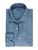 Camasa Stenstroms, Fitted Body, Linen, Blue