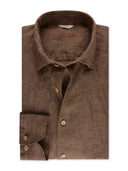 Camasa Stenstroms, Fitted Body, Linen, Light Brown