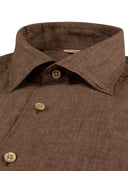 Camasa Stenstroms, Fitted Body, Linen, Light Brown