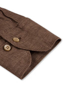 Camasa Stenstroms, Fitted Body, Linen, Light Brown