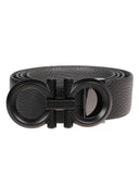 Curea SALVATORE FERRAGAMO, Reversibila, Insertie semnatura, Negru