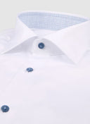 Camasa STENSTROMS, White Twill Shirt with Blue Contrast