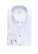 Camasa STENSTROMS, White Twill Shirt with Blue Contrast