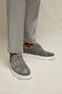 Sneakers LBM, Suede slip-on sneakers in smoky gray