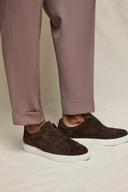 Sneakers LBM, Brown suede slip-on trainers