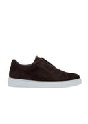 Sneakers LBM, Brown suede slip-on trainers