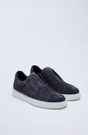 SNEAKERS LBM, Midnight blue suede slip-on trainers
