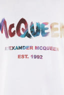Tricou ALEXANDER MCQUEEN, Logo Multicolor, Alb