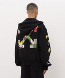 Hanorac OFF WHITE, with Industrial Arrow logo print, Negru