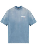 Tricou BALENCIAGA, White Logo Print, Blue