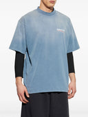 Tricou BALENCIAGA, White Logo Print, Blue
