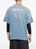 Tricou BALENCIAGA, White Logo Print, Blue