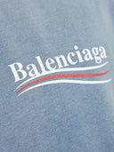 Tricou BALENCIAGA, White Logo Print, Blue