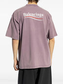 Tricou BALENCIAGA, White Logo Print, Purple