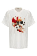 TRICOU ALEXANDER MCQUEEN , Skull Print, Alb
