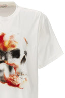 TRICOU ALEXANDER MCQUEEN , Skull Print, Alb