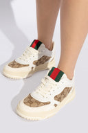 Sneakers GUCCI, Monogram Print, Green Details, White