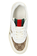 Sneakers GUCCI, Monogram Print, Green Details, White