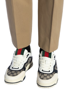 Sneakers GUCCI, Re-Web Panelled, Beige and Bleumarin