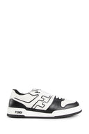 Sneakers Fendi, Match Leather Low-Top, Fine Details, Black and White