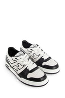 Sneakers Fendi, Match Leather Low-Top, Fine Details, Black and White
