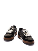 Sneakers Fendi, Match Leather Low-Top, Logo Print, Brown