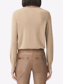 Pulover BURBERRY, Cashmere, Stripe Neckline, Beige