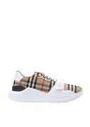 SNEAKERS BURBERRY, Vintage Check-pattern touch-strap sneakers, Beige
