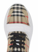 SNEAKERS BURBERRY, Vintage Check-pattern touch-strap sneakers, Beige