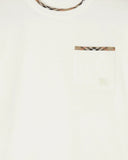 Tricou BURBERRY, "Ryan" T-shirt, Buzunar atasat, Alb