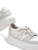 Sneakers Fendi, Match Leather Low-Top Sneakers, Full White