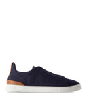 Sneakers Zegna, Low Top, Triple Stitch, Dark Blue