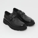 Loafers GIANFRANCO BUTTERI, Crocodile Embossed, Double Buckle, Black