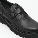 Loafers GIANFRANCO BUTTERI, Crocodile Embossed, Double Buckle, Black