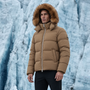 Geaca Moose Knuckles, Everest Fur Hood Puffer Jacket, Beige
