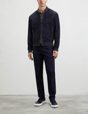 GEACA PAL ZILERI, Ultra Light Suede, Bomber, Navy Blue