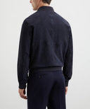 GEACA PAL ZILERI, Ultra Light Suede, Bomber, Navy Blue
