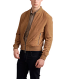 GEACA PAL ZILERI, Goat Suede Bomber, Light Brown