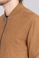 GEACA PAL ZILERI, Goat Suede Bomber, Light Brown