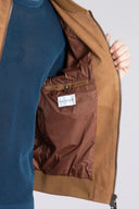 GEACA PAL ZILERI, Goat Suede Bomber, Light Brown