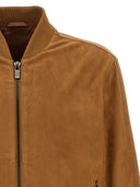 GEACA PAL ZILERI, Goat Suede Bomber, Light Brown